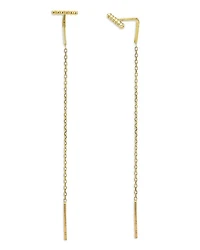14K Yellow Gold Cable Link Threader Earrings