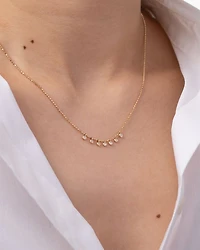 14K Yellow Gold Diamond Bezel Shaker Necklace, 15-17"