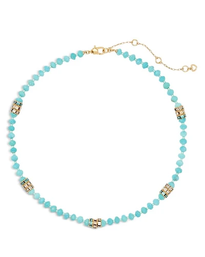 Mixed Stone Beaded Collar Necklace, 16"-19"