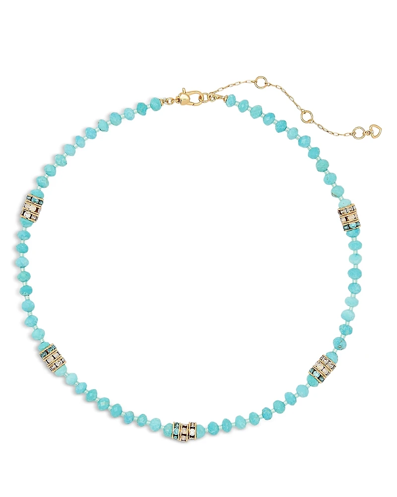 kate spade new york Mixed Stone Beaded Collar Necklace, 16-19