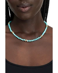 Mixed Stone Beaded Collar Necklace, 16"-19"