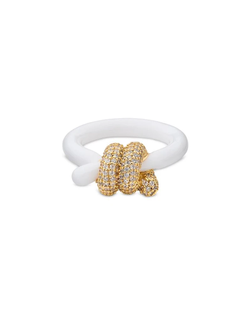Ropes & Knots Pavé Enamel Statement Ring
