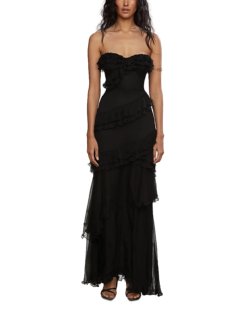 Amur Harrison Silk Ruffled Gown