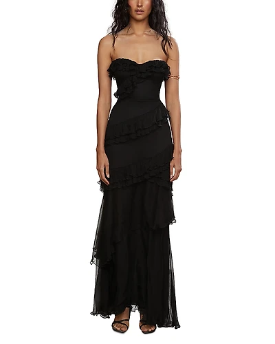 Amur Harrison Silk Ruffled Gown
