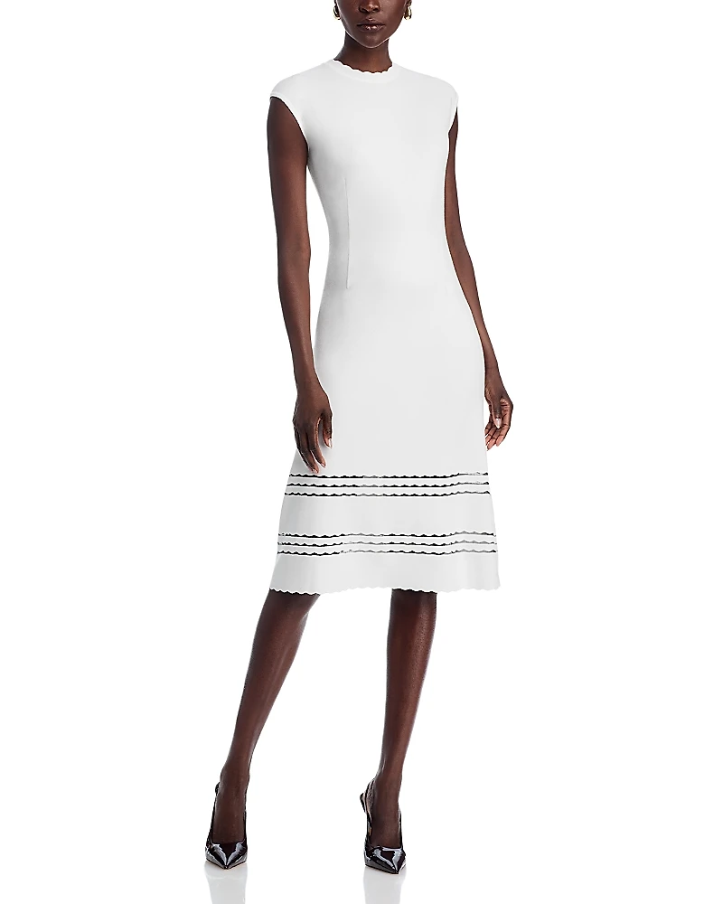 Misook Cap Sleeve Midi Dress