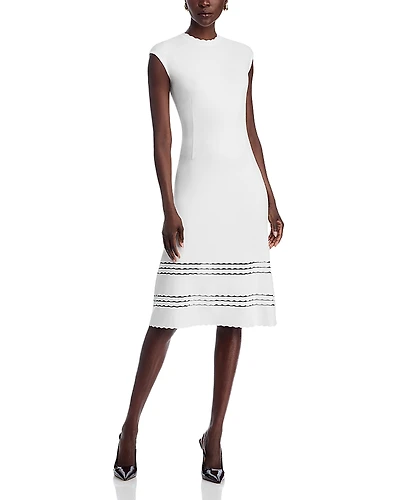 Misook Cap Sleeve Midi Dress