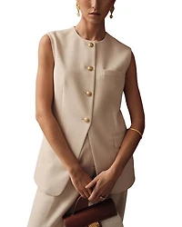 Athena High Neck Long Line Waistcoat