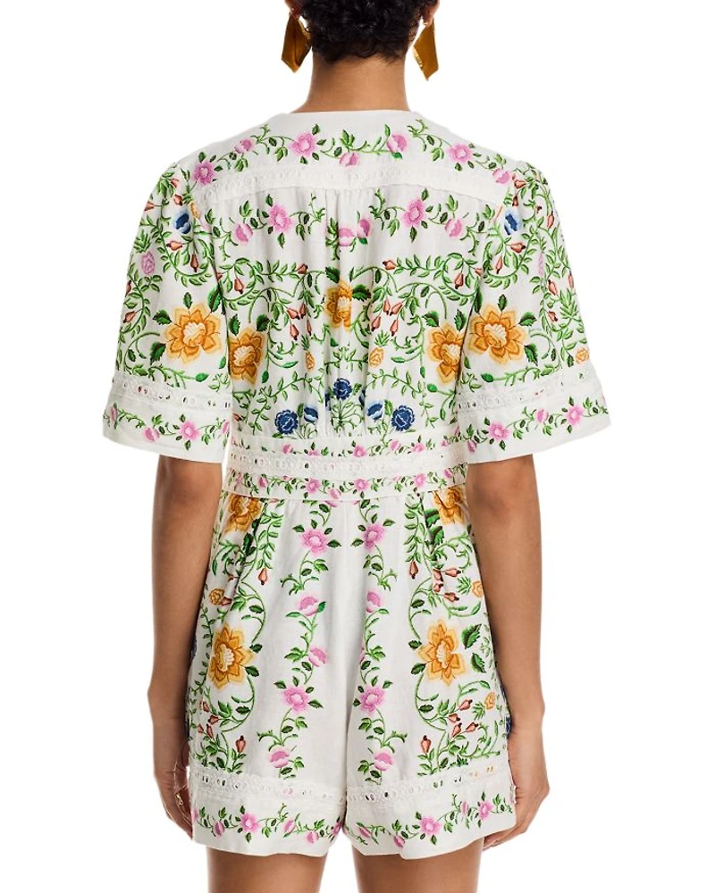 Folk Floral Romper - Exclusive