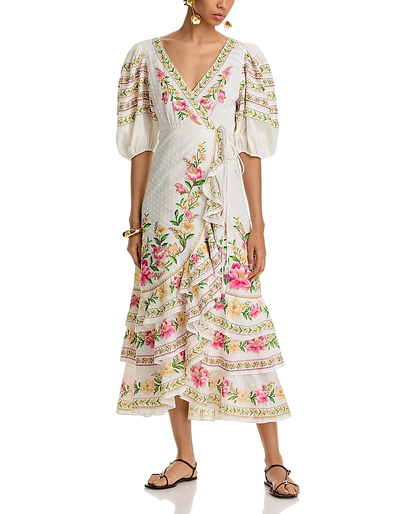 Farm Rio Palm Dream Wrap Dress