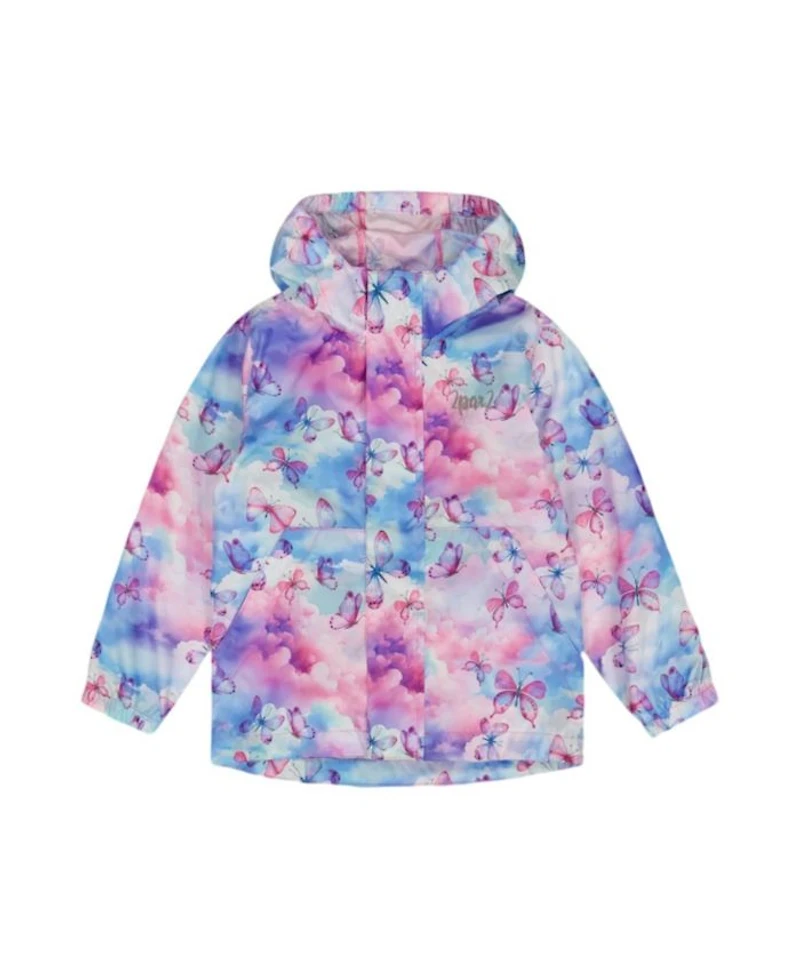 Girls' Printed Butterflies Packable Windbreaker - Big Kid
