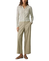 Cropped Cardigan Linen-Blend