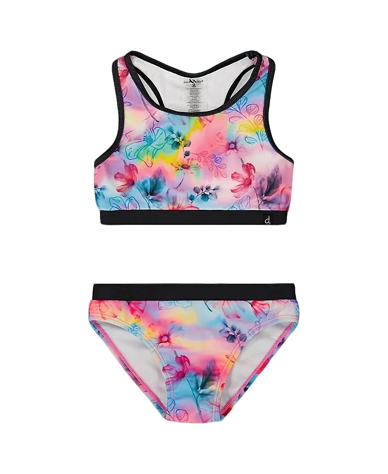 Deux par Girls' Printed Two-Piece Racerback Swimsuit - Little Kid