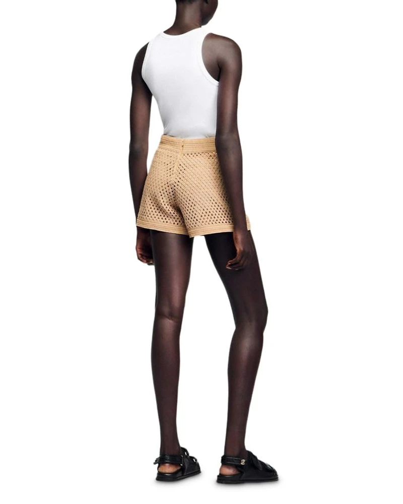 Strass Open Knit Shorts