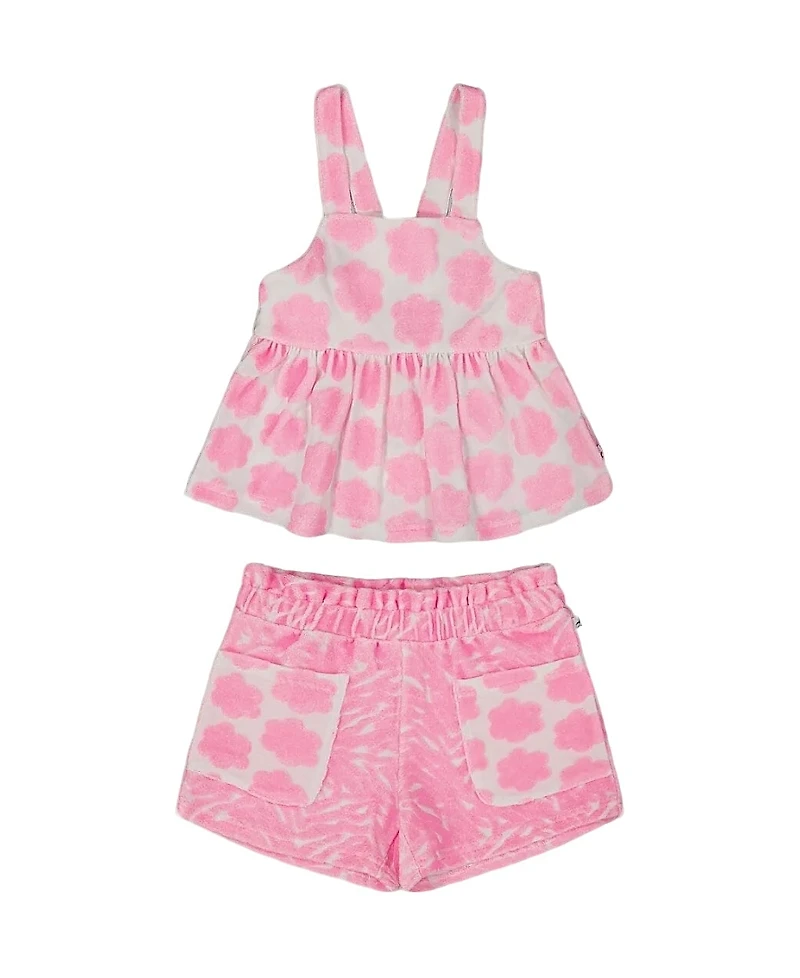Deux par Deux Girls' Printed Terry Tank Top and Shorts Set - Big Kid