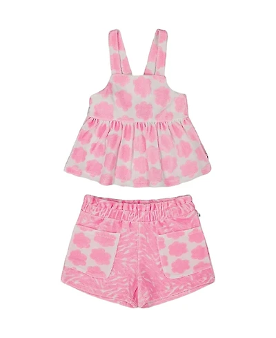 Deux par Deux Girls' Printed Terry Tank Top and Shorts Set - Big Kid