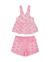 Deux par Deux Girls' Printed Terry Tank Top and Shorts Set - Big Kid