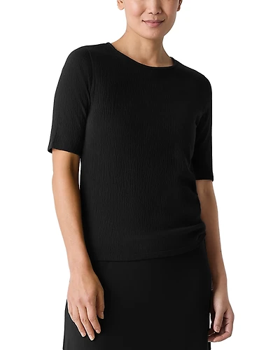 Eileen Fisher Crewneck Elbow Sleeved Top
