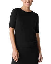 Eileen Fisher Crewneck Elbow Sleeved Top