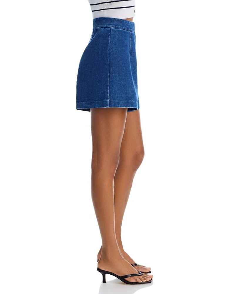 Denim Tab Waist Shorts