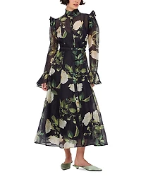 Leo Lin Katrina Butterfly Sleeve Midi Dress