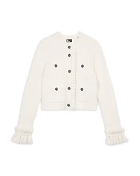 Textured Ruffle Cuff Cardigan