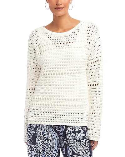 Karen Kane Boatneck Crochet Sweater