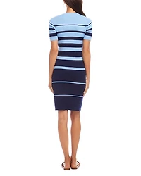 Stripe Ribbed Sweater Dress