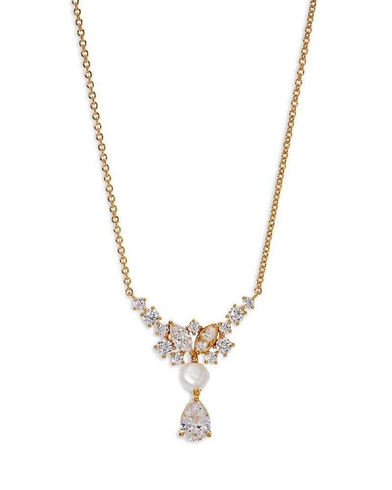 Ravish Cubic Zirconia Frontal Drop Necklace, 16"-18"