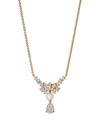 Ravish Cubic Zirconia Frontal Drop Necklace, 16"-18"
