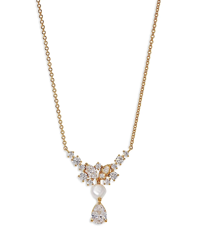 Nadri Ravish Cubic Zirconia Frontal Drop Necklace, 16-18