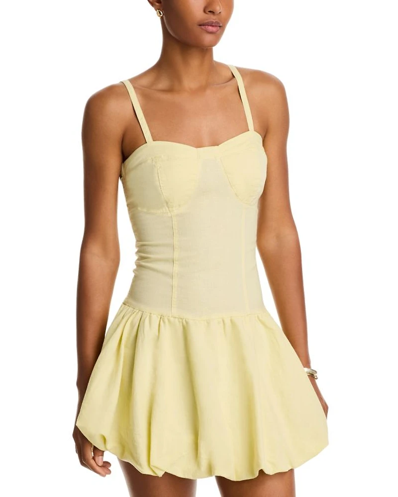 Yellow Linen Blend Bubble Dress