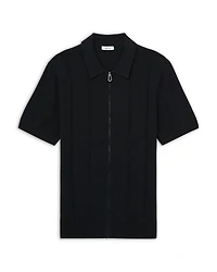 Pointelle Zip Front Shirt