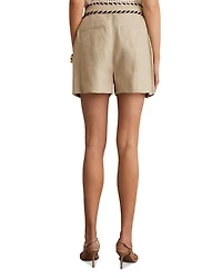 Fawn Linen Braided Waistband Shorts