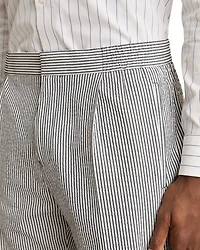 Drawstring Pinstripe Seersucker Trousers