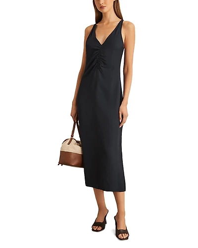 Reiss Pari Ruched Midi Dress