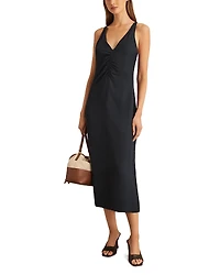 Reiss Pari Ruched Midi Dress