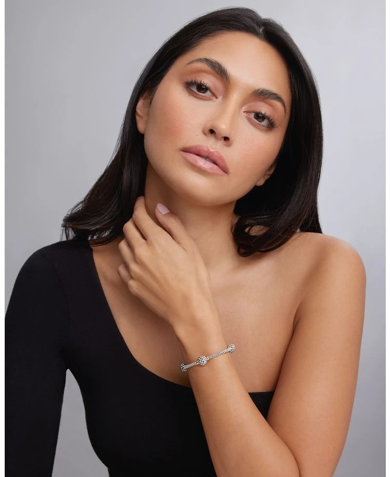 Sterling Silver Bracelet with Caviar Stations