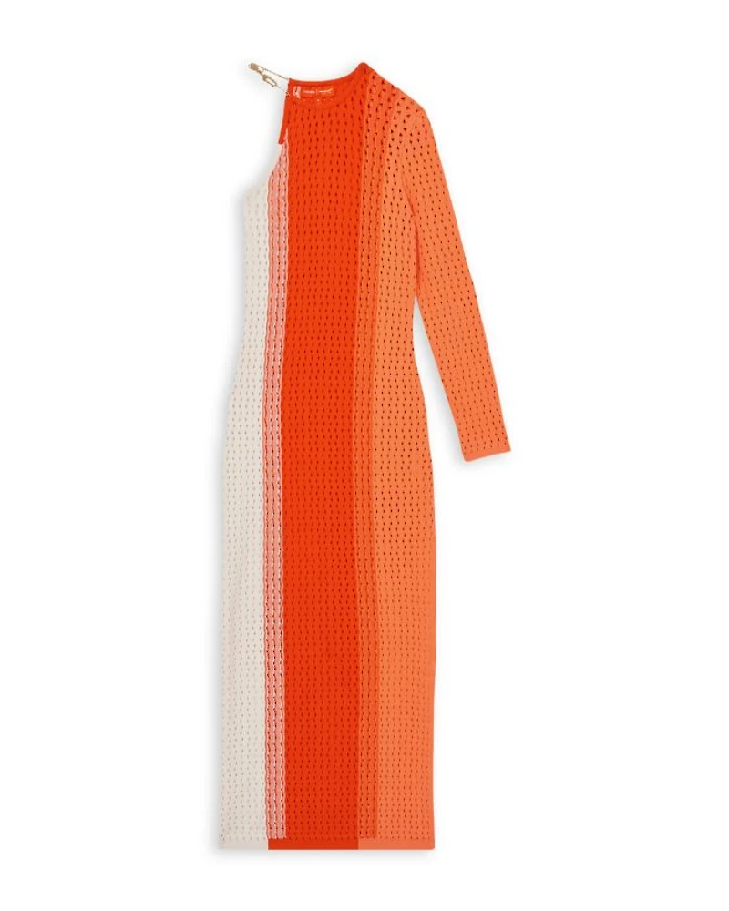 Rena One Sleeve Knitted Stripe Dress