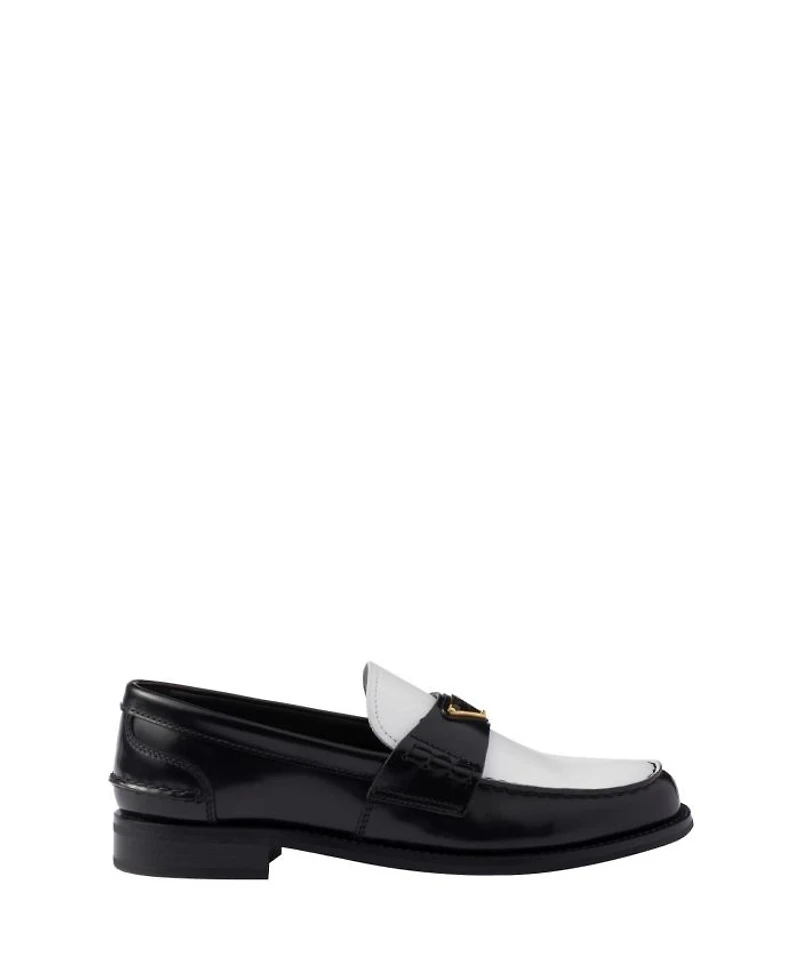Women's Two-Tone Brushed Leather Loafers