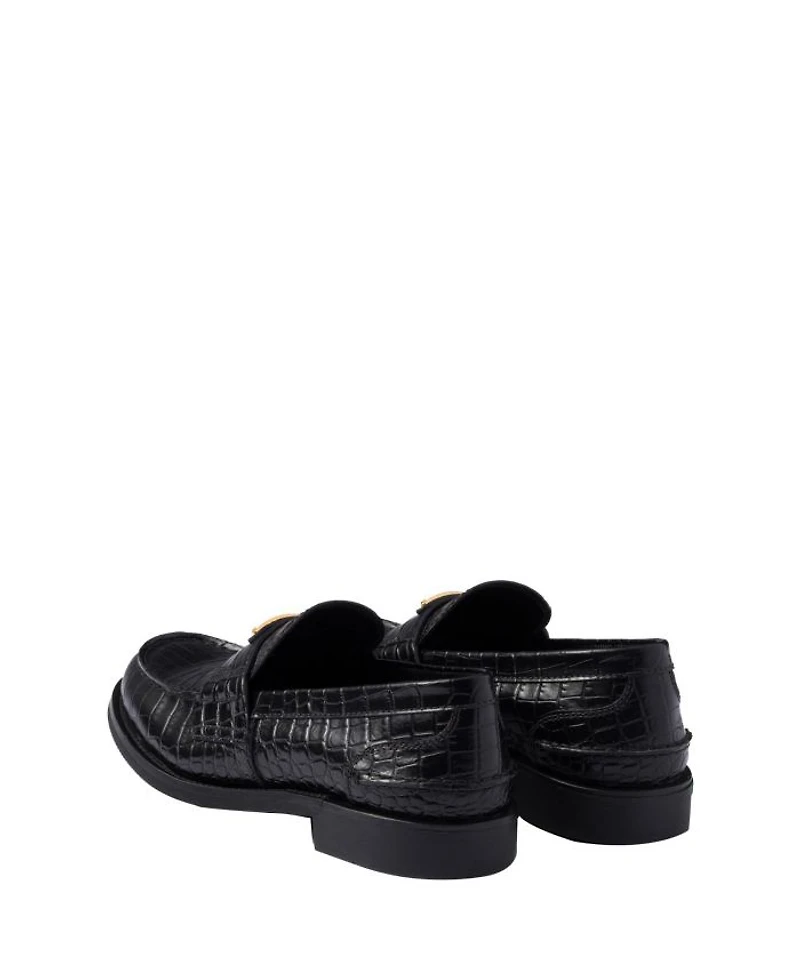 Women's Croco-Print Leather Loafers