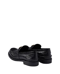 Women's Croco-Print Leather Loafers