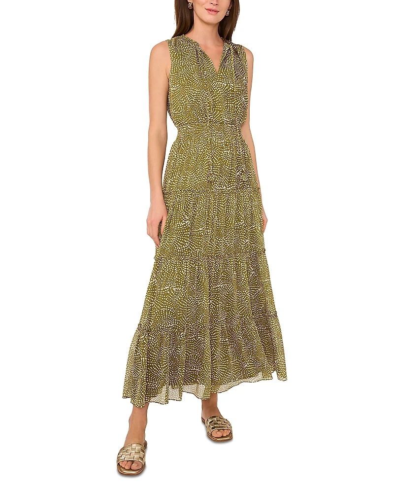 1.state Tie Neck Tiered Dress