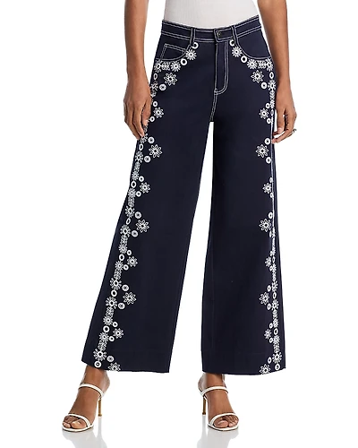 Cinq a Sept Betsy High Rise Wide Leg Ankle Jeans