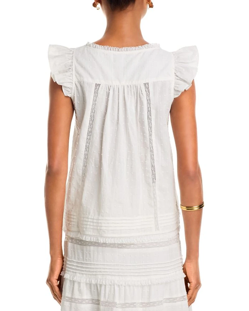 Pintuck Lace Inset Tank - Exclusive