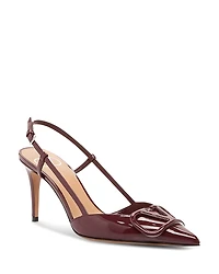 Valentino Garavani Women's VLogo Patent Leather Pointed Slingback Pumps