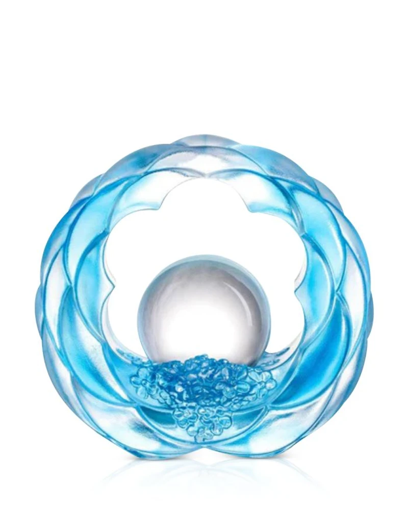 As The Good World Turns Floral Turning of Ruyi Crystal Sculpture