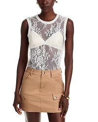 L'Agence Brax Lace Muscle Tank Top