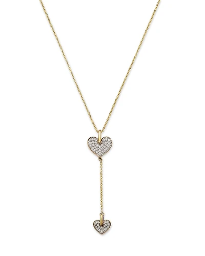 Bloomingdale's Fine Collection Diamond Double Heart Lariat Pendant Necklace