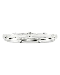 Pavé Bamboo Bangle Bracelet in Sterling Silver