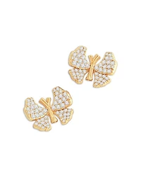 Pavé Butterfly Stud Earrings in 18K Gold Plated